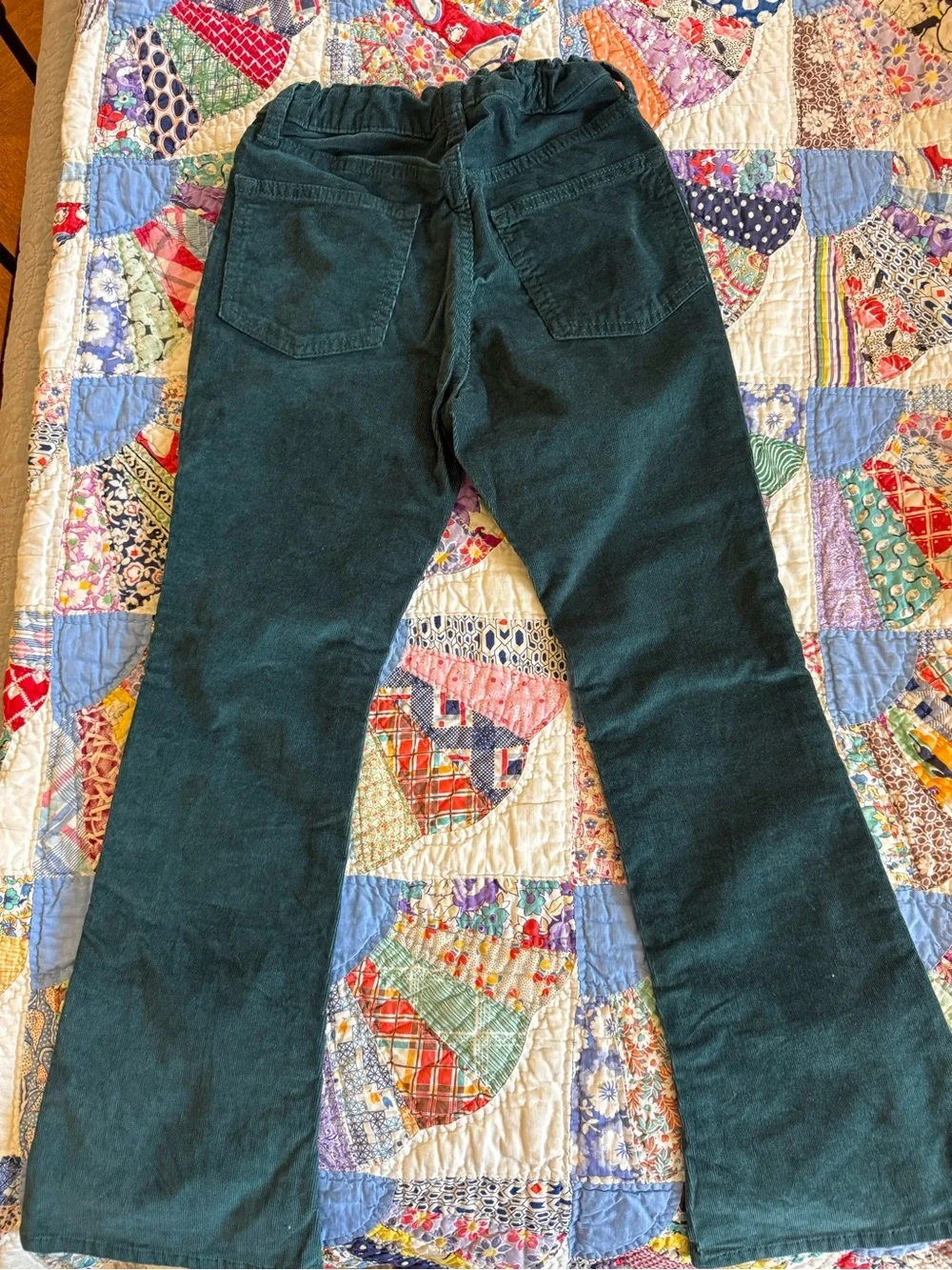 Girl’s l High-Rise Button-Fly Hunter Green Corduroy Jeans